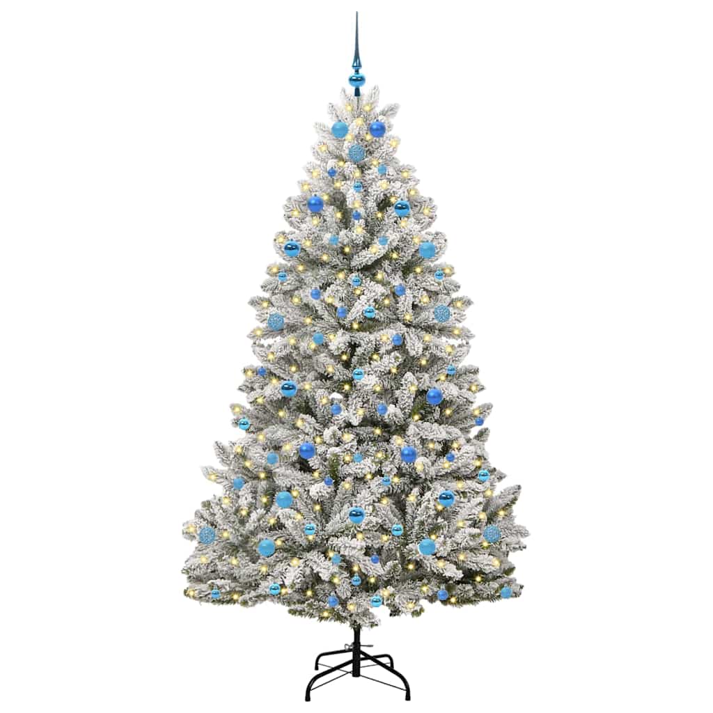 Kunstkerstboom met 300 LED Groen en Wit 210 cm PVC en Metaal is nu te koop bij PeponiXL, paradijselijk wonen!