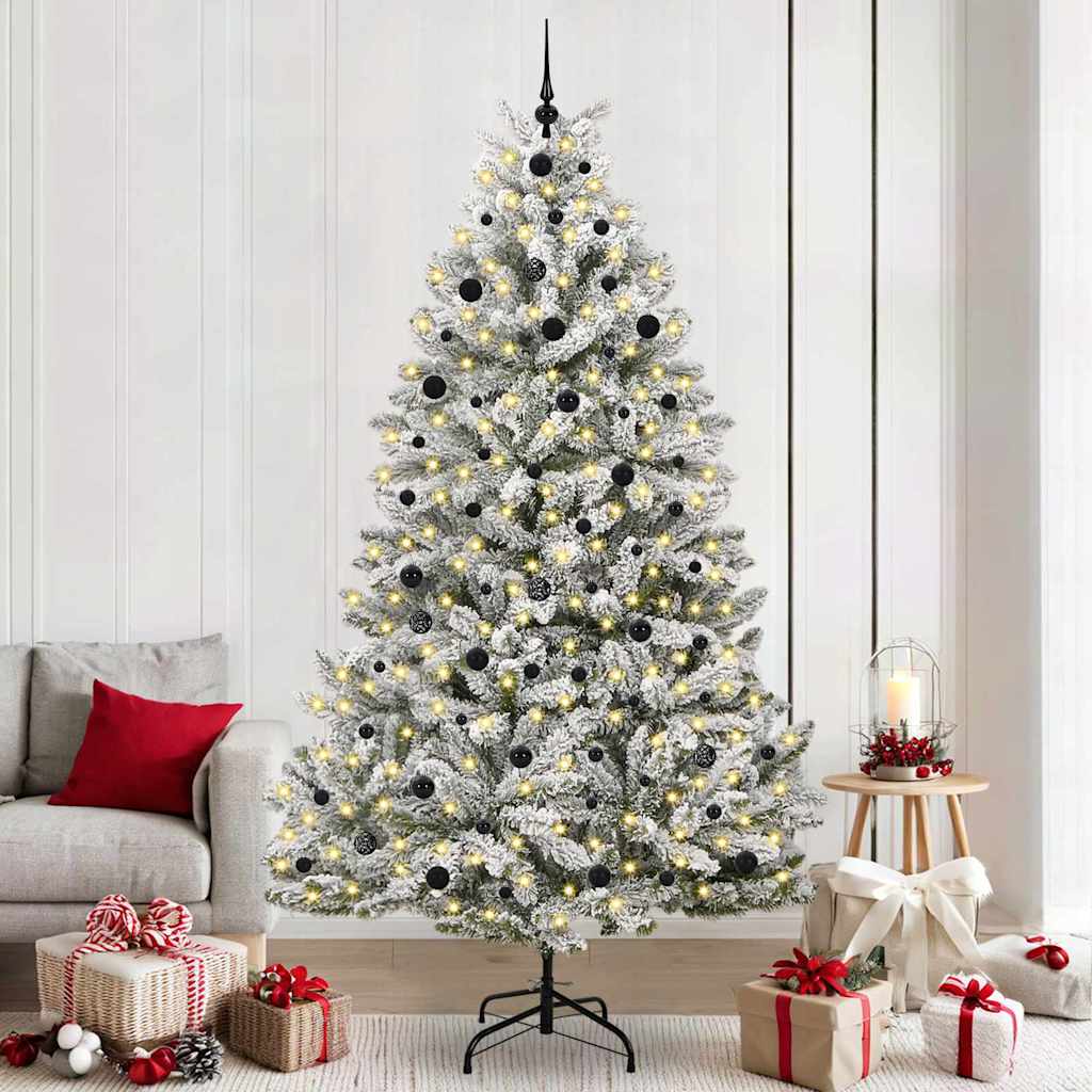 Kunstkerstboom met 300 LED Groen en Wit 240 cm PVC en Metaal is nu te koop bij PeponiXL, paradijselijk wonen!