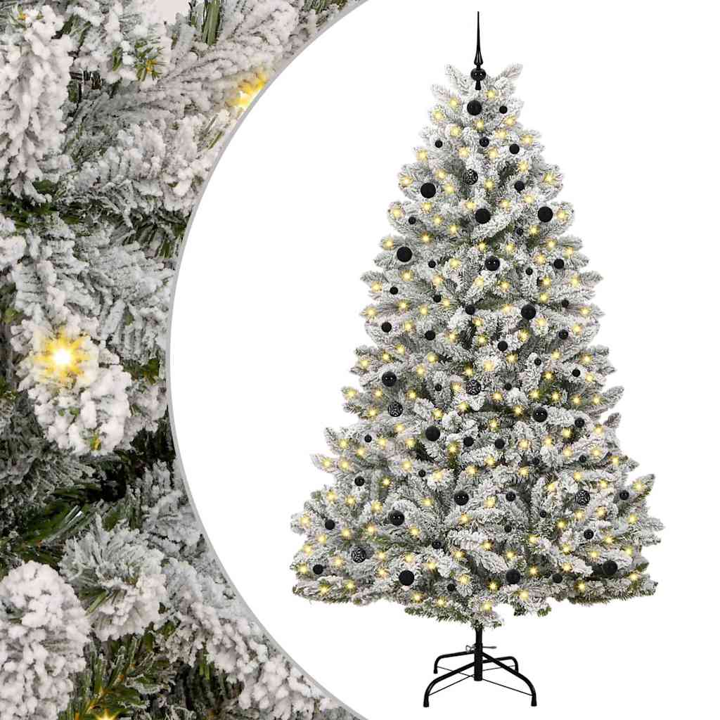 Kunstkerstboom met 300 LED Groen en Wit 240 cm PVC en Metaal is nu te koop bij PeponiXL, paradijselijk wonen!