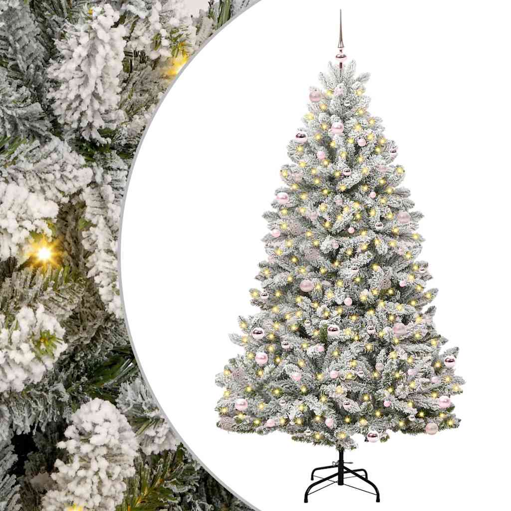 Kunstkerstboom met 300 LED Groen en Wit 240 cm PVC en Metaal is nu te koop bij PeponiXL, paradijselijk wonen!