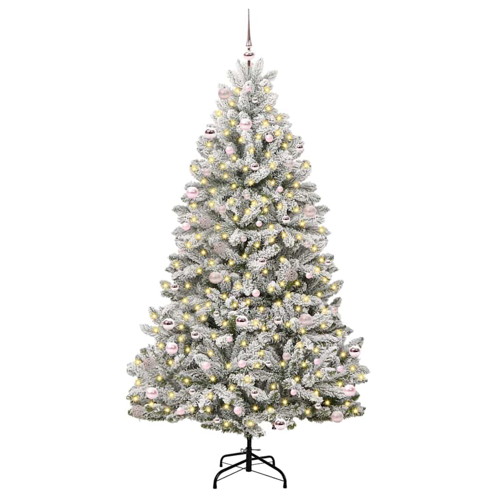 Kunstkerstboom met 300 LED Groen en Wit 240 cm PVC en Metaal is nu te koop bij PeponiXL, paradijselijk wonen!