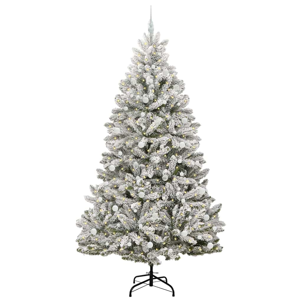 Kunstkerstboom met 300 LED Groen en Wit 240 cm PVC en Metaal is nu te koop bij PeponiXL, paradijselijk wonen!