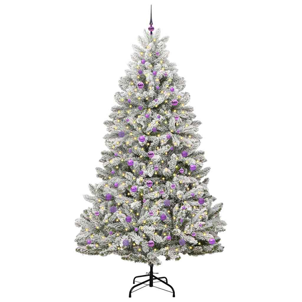 Kunstkerstboom met 300 LED Groen en Wit 240 cm PVC en Metaal is nu te koop bij PeponiXL, paradijselijk wonen!