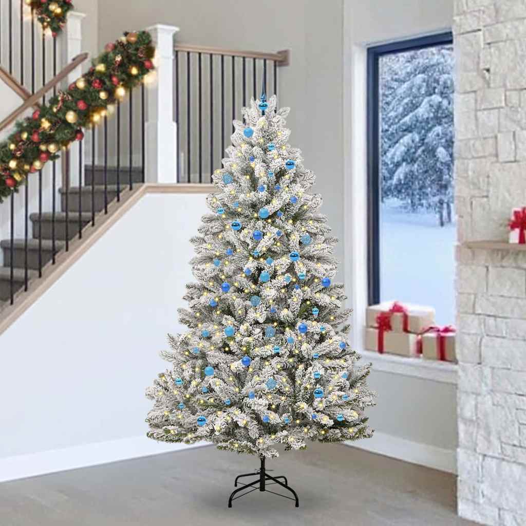 Kunstkerstboom met 300 LED Groen en Wit 240 cm PVC en Metaal is nu te koop bij PeponiXL, paradijselijk wonen!