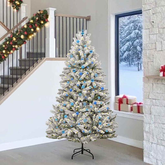 Kunstkerstboom met 300 LED Groen en Wit 240 cm PVC en Metaal is nu te koop bij PeponiXL, paradijselijk wonen!