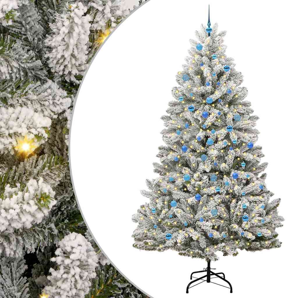 Kunstkerstboom met 300 LED Groen en Wit 240 cm PVC en Metaal is nu te koop bij PeponiXL, paradijselijk wonen!