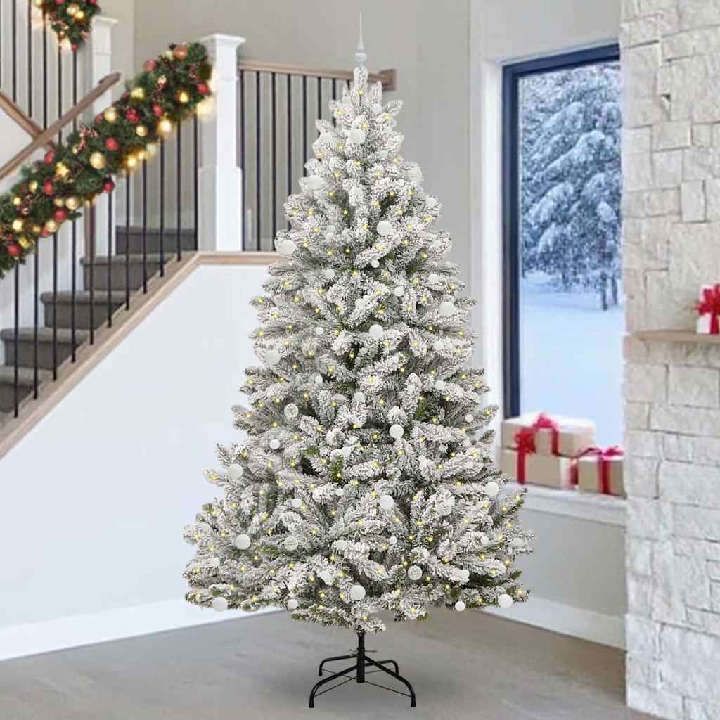 Kunstkerstboom met 300 LED Groen en Wit 270 cm PVC en Metaal is nu te koop bij PeponiXL, paradijselijk wonen!