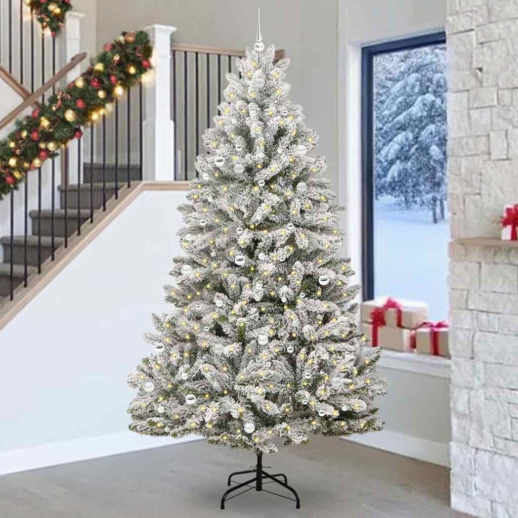 Kunstkerstboom met 300 LED Groen en Wit 270 cm PVC en Metaal is nu te koop bij PeponiXL, paradijselijk wonen!