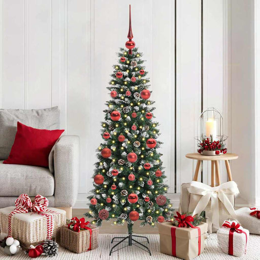 Kunstkerstboom met 150 LED Groen 150 cm PVC en Plastic en Staal is nu te koop bij PeponiXL, paradijselijk wonen!