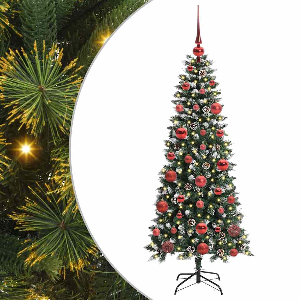 Kunstkerstboom met 150 LED Groen 150 cm PVC en Plastic en Staal is nu te koop bij PeponiXL, paradijselijk wonen!
