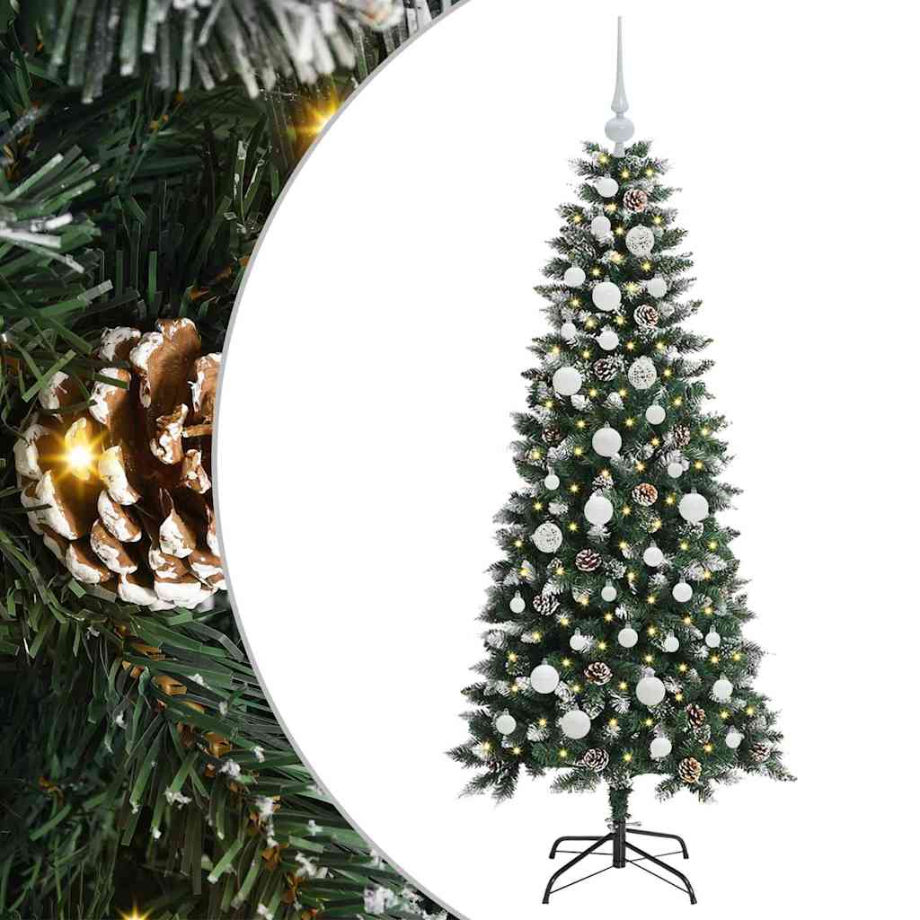 Kunstkerstboom met 150 LED Groen 150 cm PVC en Plastic en Staal is nu te koop bij PeponiXL, paradijselijk wonen!