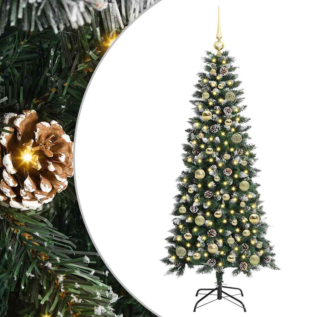 Kunstkerstboom met 150 LED Groen 150 cm PVC en Plastic en Staal is nu te koop bij PeponiXL, paradijselijk wonen!