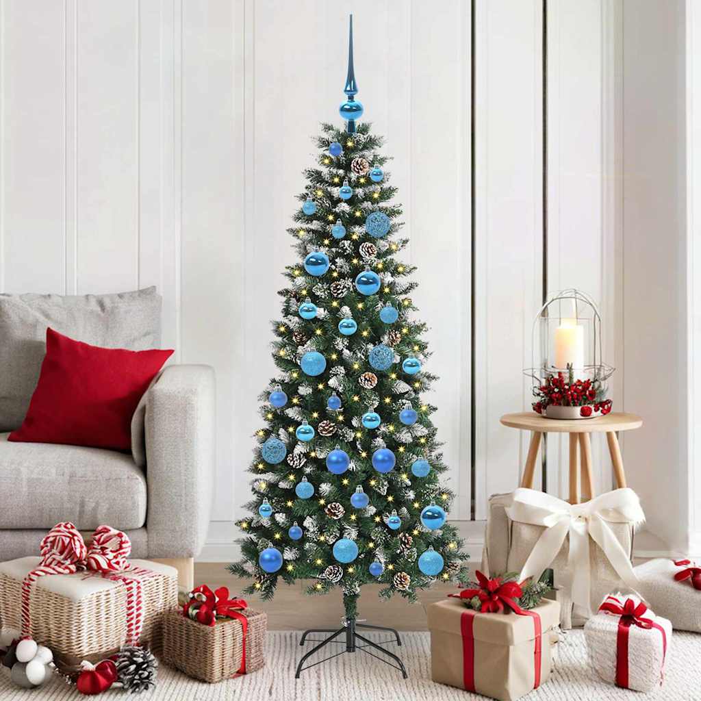 Kunstkerstboom met 150 LED Groen 150 cm PVC en Plastic en Staal is nu te koop bij PeponiXL, paradijselijk wonen!