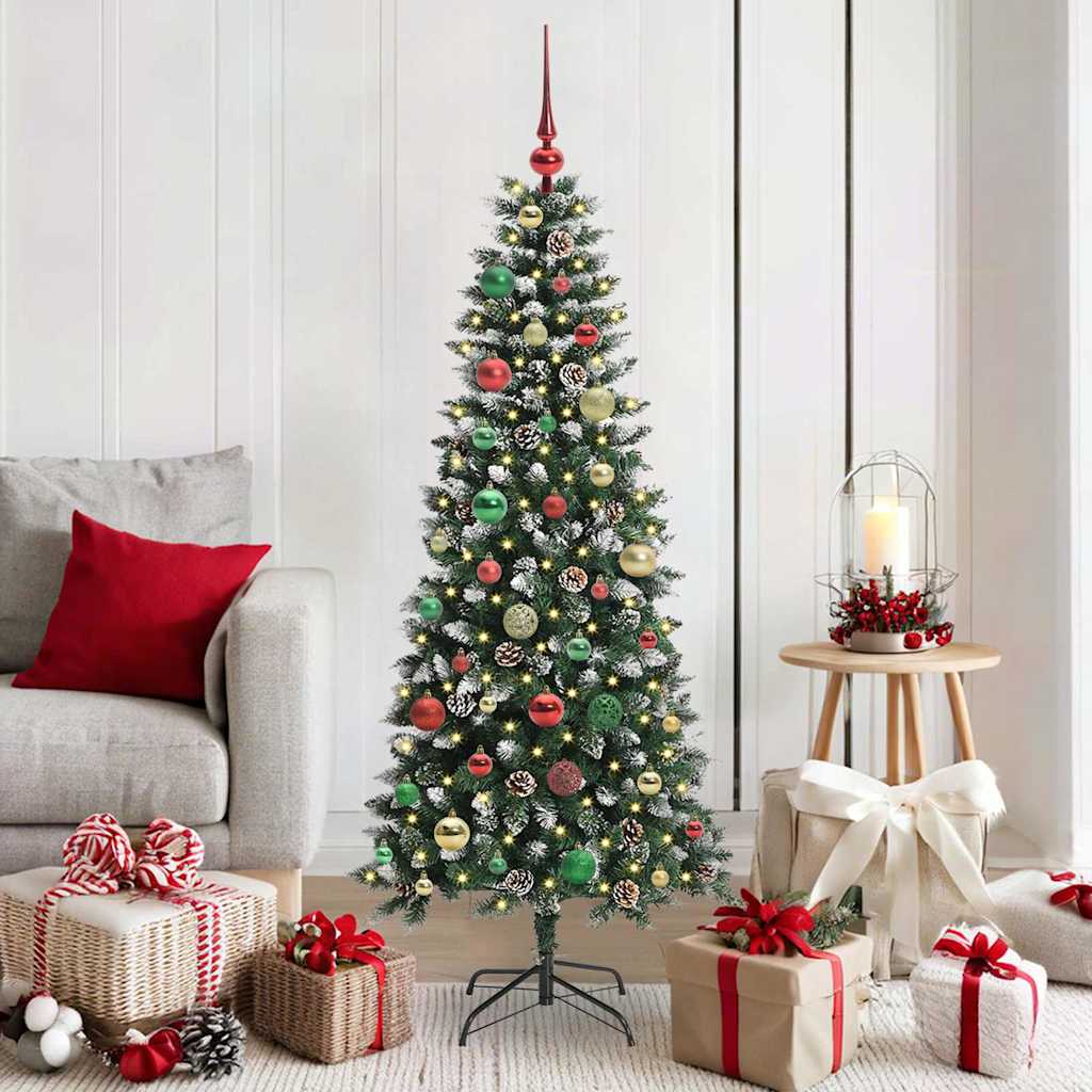 Kunstkerstboom met 150 LED Groen 150 cm PVC en Plastic en Staal is nu te koop bij PeponiXL, paradijselijk wonen!