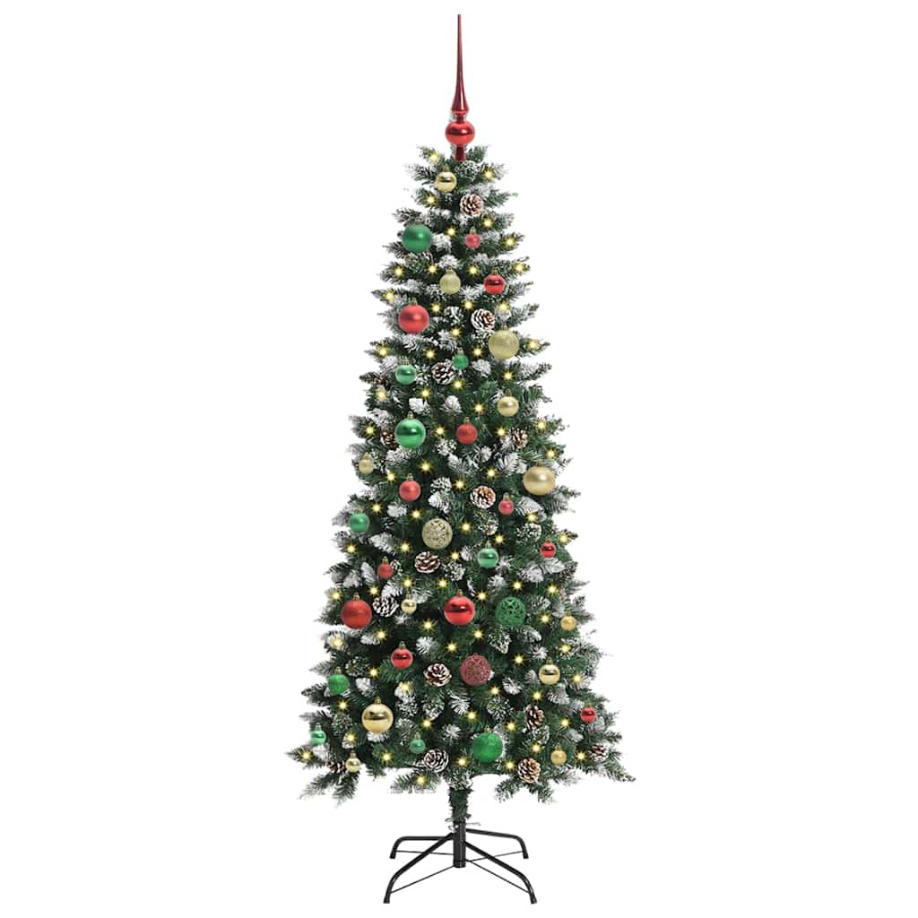Kunstkerstboom met 150 LED Groen 150 cm PVC en Plastic en Staal is nu te koop bij PeponiXL, paradijselijk wonen!