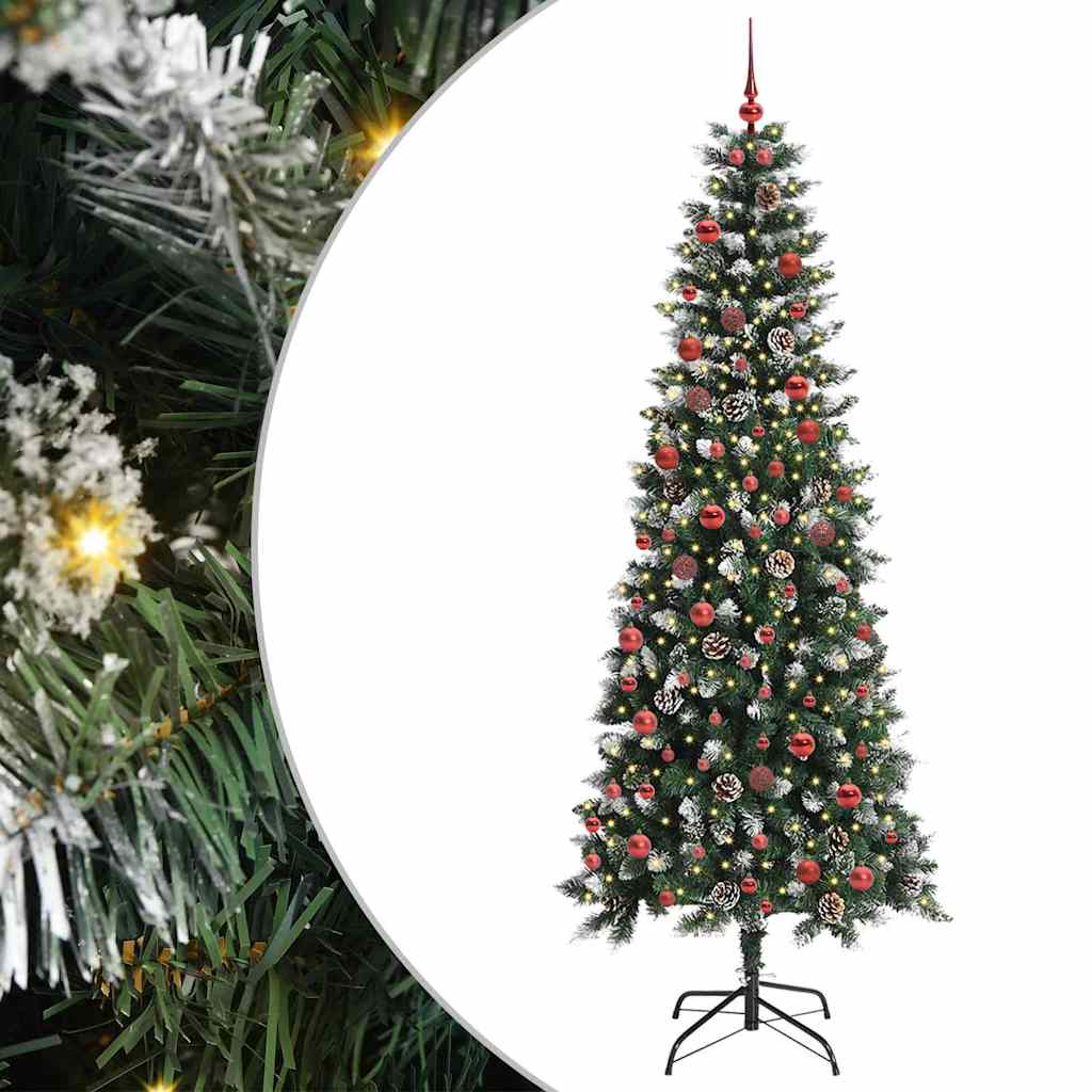 Kunstkerstboom met 300 LED Groen 210 cm PVC en Plastic en Staal is nu te koop bij PeponiXL, paradijselijk wonen!