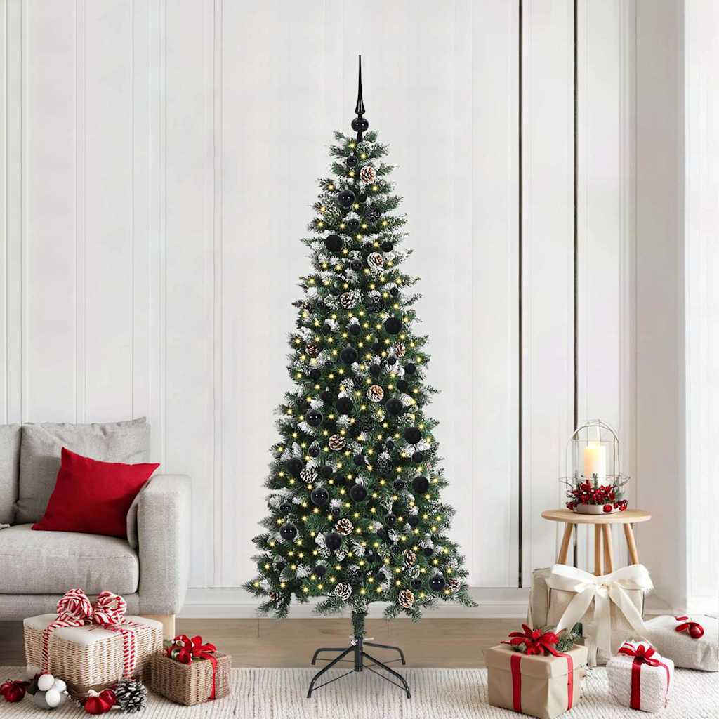 Kunstkerstboom met 300 LED Groen 210 cm PVC en Plastic en Staal is nu te koop bij PeponiXL, paradijselijk wonen!