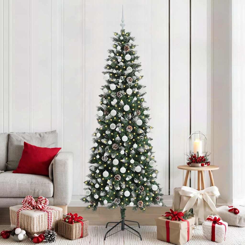 Kunstkerstboom met 300 LED Groen 210 cm PVC en Plastic en Staal is nu te koop bij PeponiXL, paradijselijk wonen!