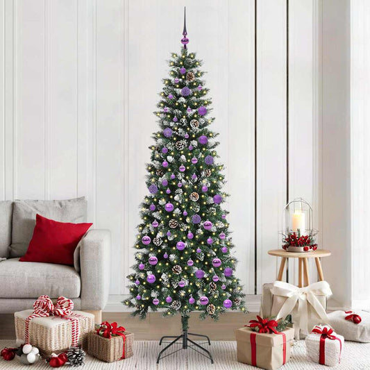 Kunstkerstboom met 300 LED Groen 210 cm PVC en Plastic en Staal is nu te koop bij PeponiXL, paradijselijk wonen!