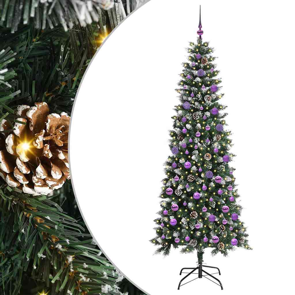 Kunstkerstboom met 300 LED Groen 210 cm PVC en Plastic en Staal is nu te koop bij PeponiXL, paradijselijk wonen!