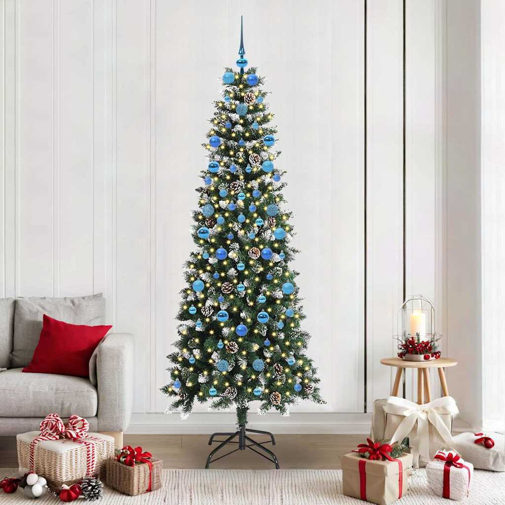 Kunstkerstboom met 300 LED Groen 210 cm PVC en Plastic en Staal is nu te koop bij PeponiXL, paradijselijk wonen!