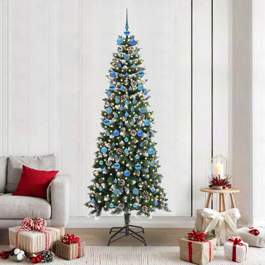 Kunstkerstboom met 300 LED Groen 210 cm PVC en Plastic en Staal is nu te koop bij PeponiXL, paradijselijk wonen!