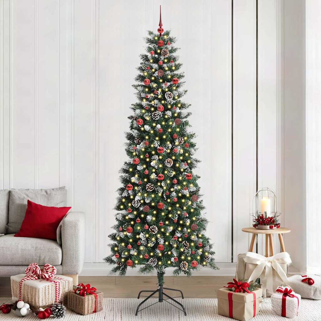 Kunstkerstboom met 300 LED Groen 240 cm PVC en Plastic en Staal is nu te koop bij PeponiXL, paradijselijk wonen!