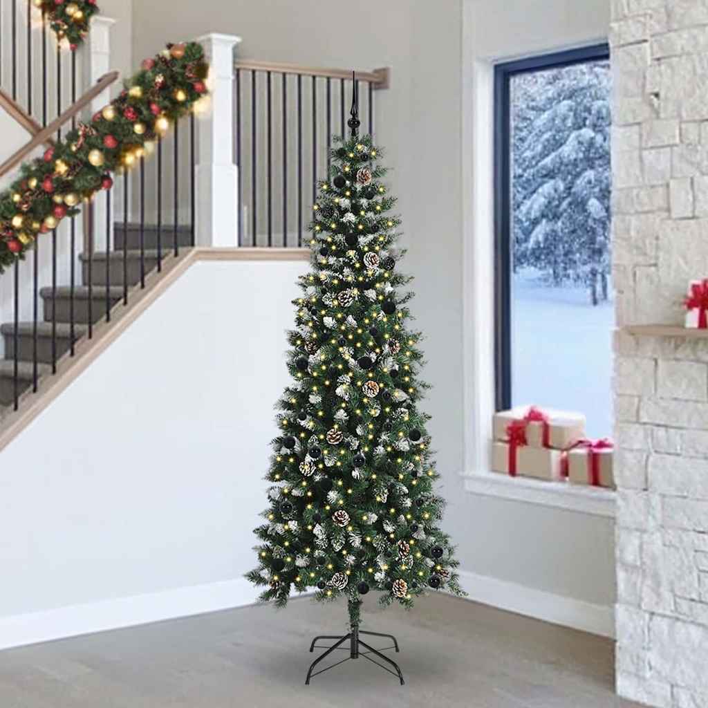 Kunstkerstboom met 300 LED Groen 240 cm PVC en Plastic en Staal is nu te koop bij PeponiXL, paradijselijk wonen!