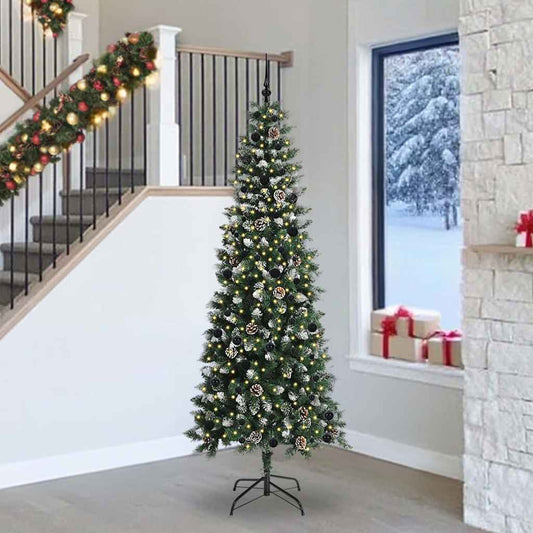 Kunstkerstboom met 300 LED Groen 240 cm PVC en Plastic en Staal is nu te koop bij PeponiXL, paradijselijk wonen!