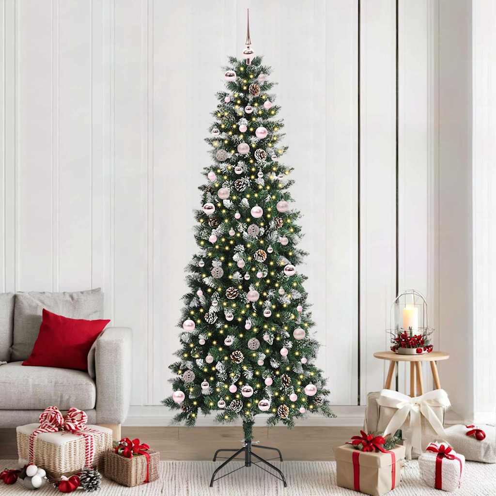 Kunstkerstboom met 300 LED Groen 240 cm PVC en Plastic en Staal is nu te koop bij PeponiXL, paradijselijk wonen!