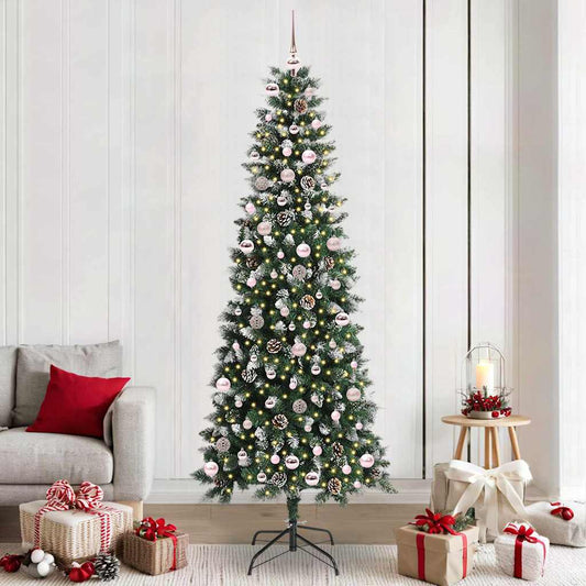 Kunstkerstboom met 300 LED Groen 240 cm PVC en Plastic en Staal is nu te koop bij PeponiXL, paradijselijk wonen!