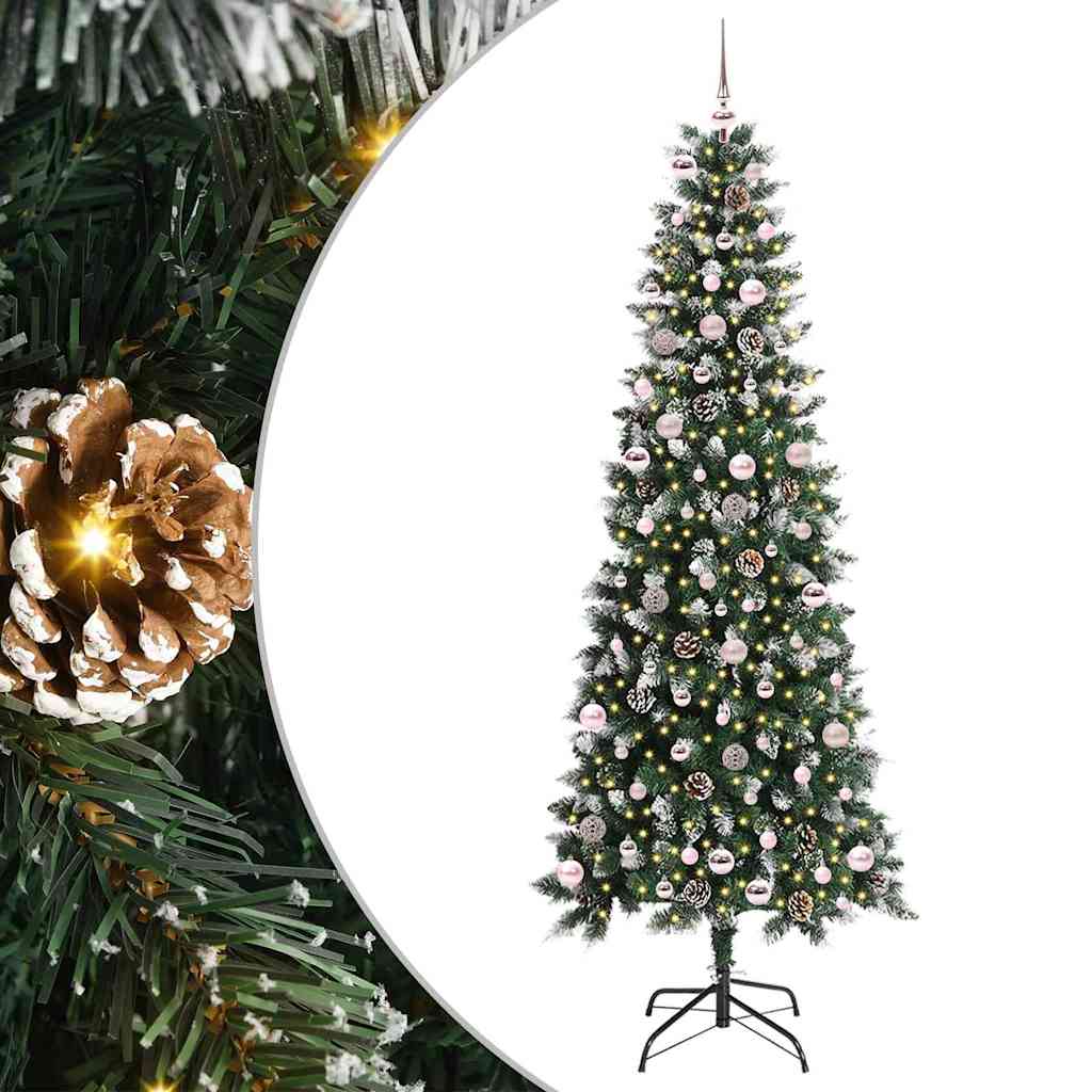Kunstkerstboom met 300 LED Groen 240 cm PVC en Plastic en Staal is nu te koop bij PeponiXL, paradijselijk wonen!