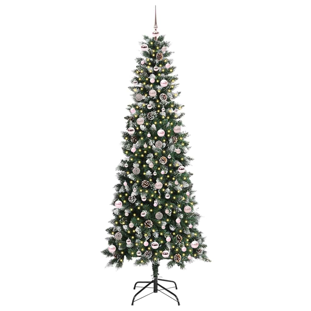 Kunstkerstboom met 300 LED Groen 240 cm PVC en Plastic en Staal is nu te koop bij PeponiXL, paradijselijk wonen!