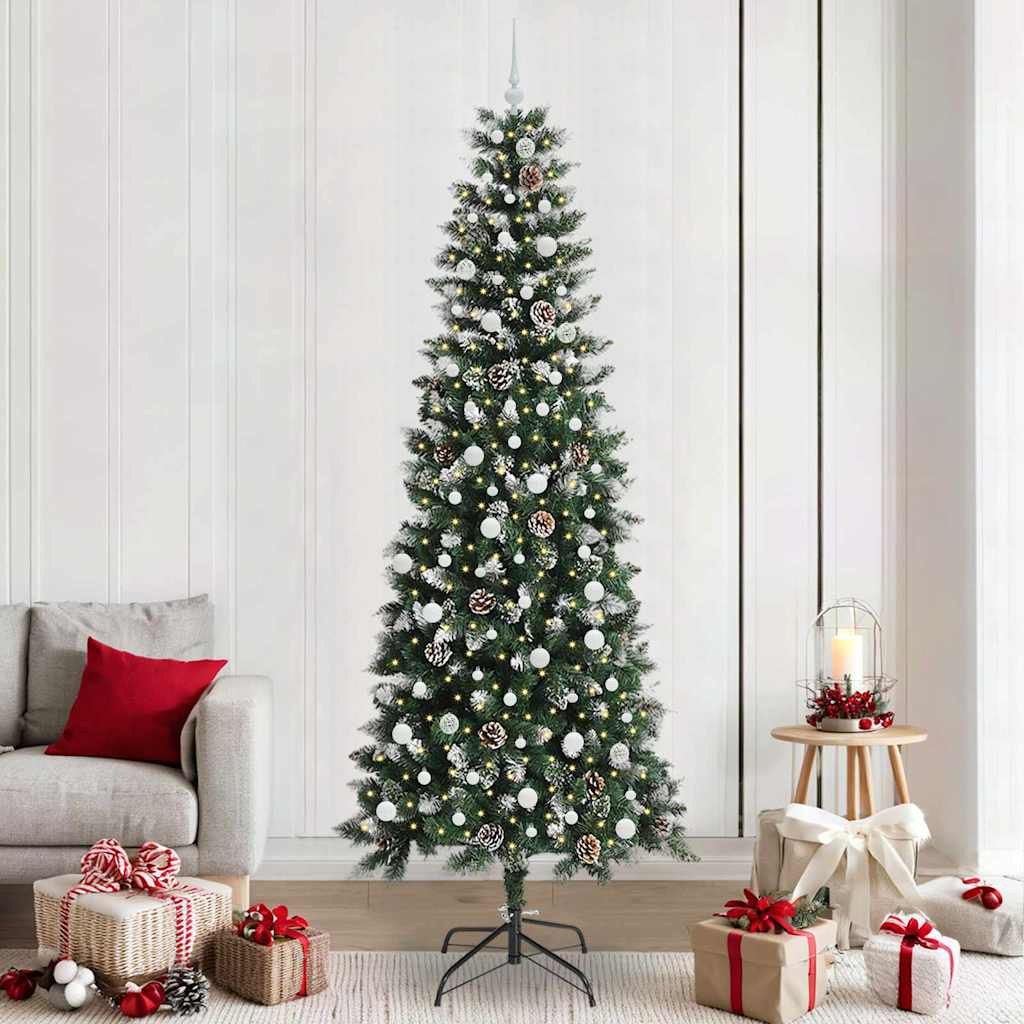 Kunstkerstboom met 300 LED Groen 240 cm PVC en Plastic en Staal is nu te koop bij PeponiXL, paradijselijk wonen!