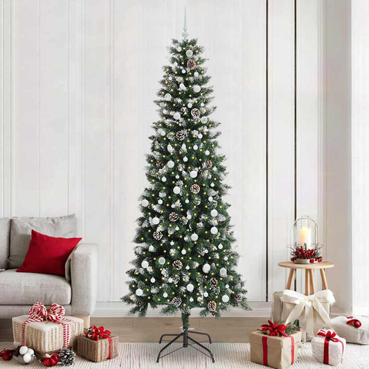 Kunstkerstboom met 300 LED Groen 240 cm PVC en Plastic en Staal is nu te koop bij PeponiXL, paradijselijk wonen!
