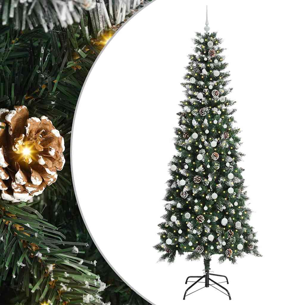 Kunstkerstboom met 300 LED Groen 240 cm PVC en Plastic en Staal is nu te koop bij PeponiXL, paradijselijk wonen!