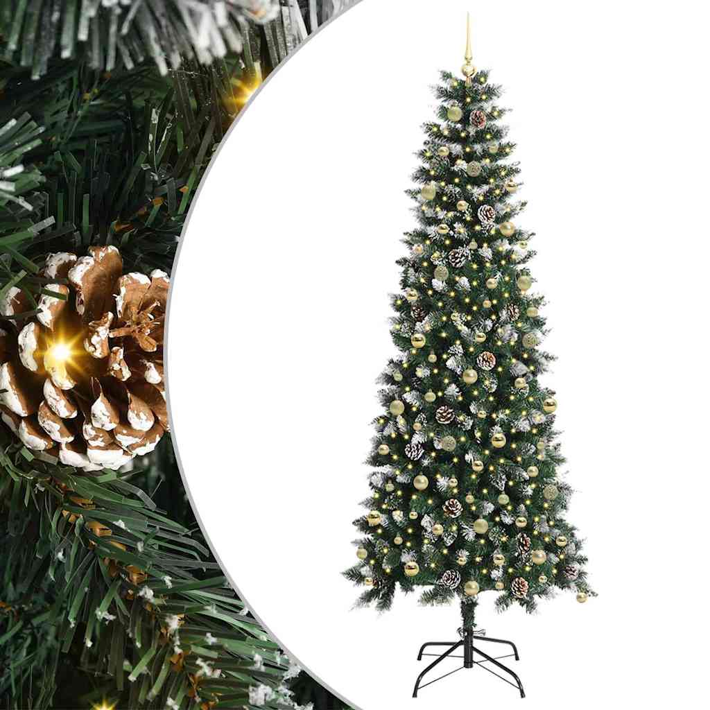 Kunstkerstboom met 300 LED Groen 240 cm PVC en Plastic en Staal is nu te koop bij PeponiXL, paradijselijk wonen!