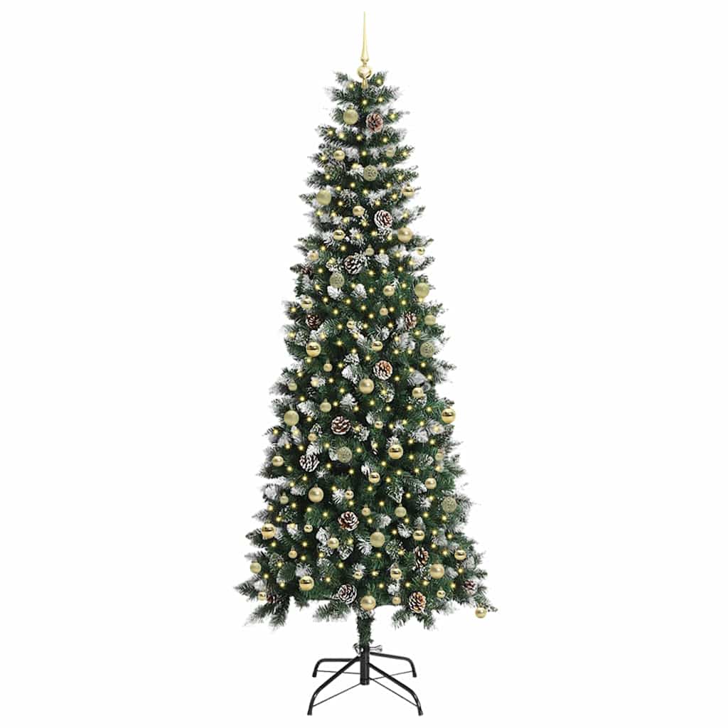 Kunstkerstboom met 300 LED Groen 240 cm PVC en Plastic en Staal is nu te koop bij PeponiXL, paradijselijk wonen!