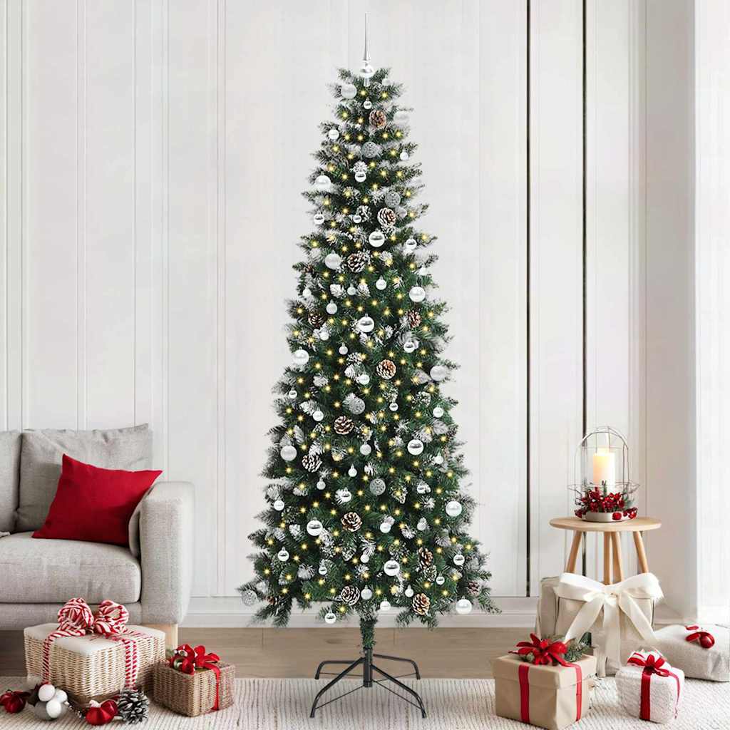 Kunstkerstboom met 300 LED Groen 240 cm PVC en Plastic en Staal is nu te koop bij PeponiXL, paradijselijk wonen!