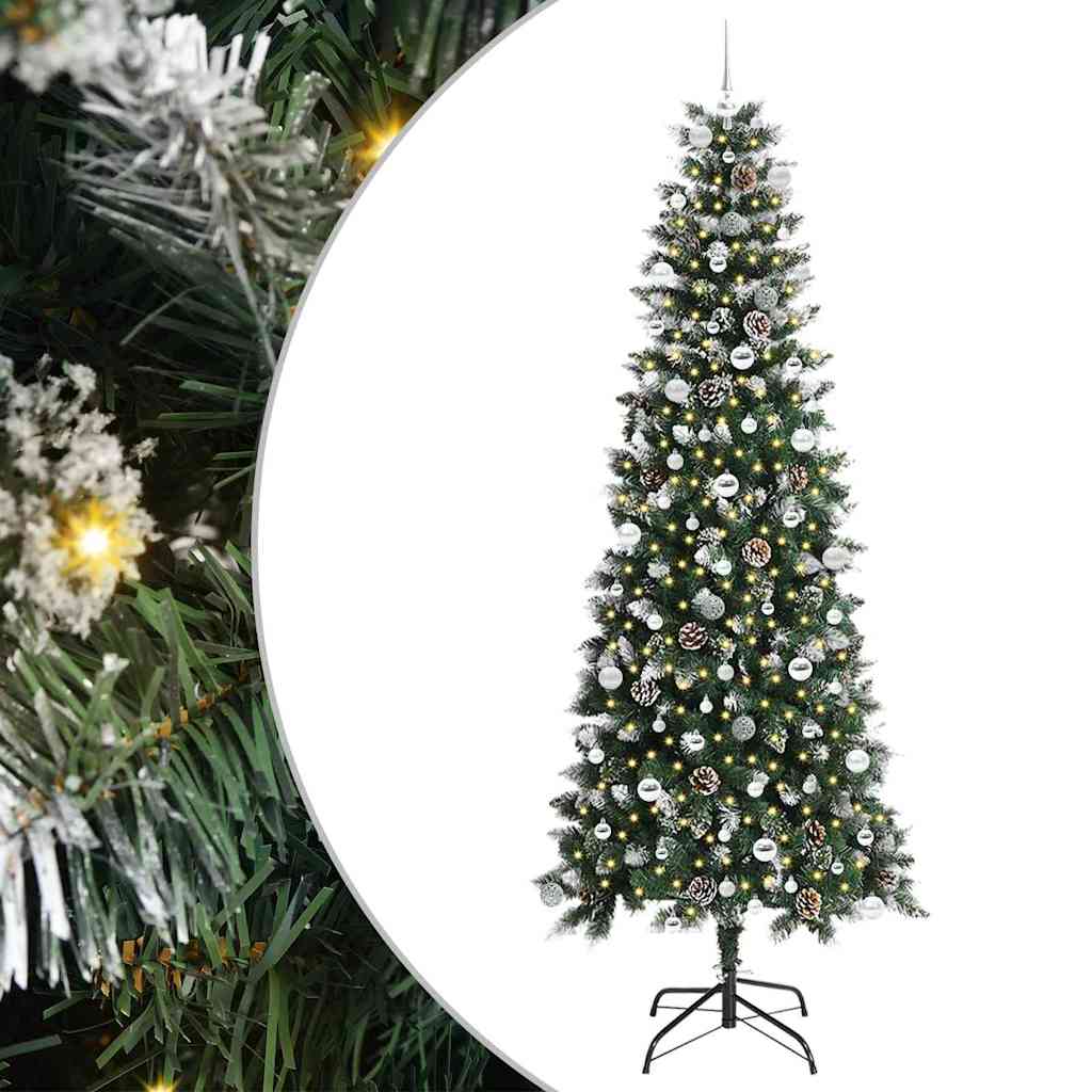 Kunstkerstboom met 300 LED Groen 240 cm PVC en Plastic en Staal is nu te koop bij PeponiXL, paradijselijk wonen!