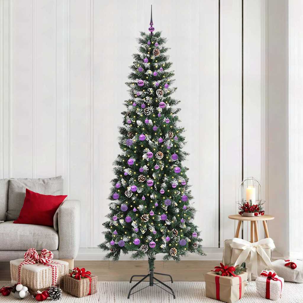 Kunstkerstboom met 300 LED Groen 240 cm PVC en Plastic en Staal is nu te koop bij PeponiXL, paradijselijk wonen!