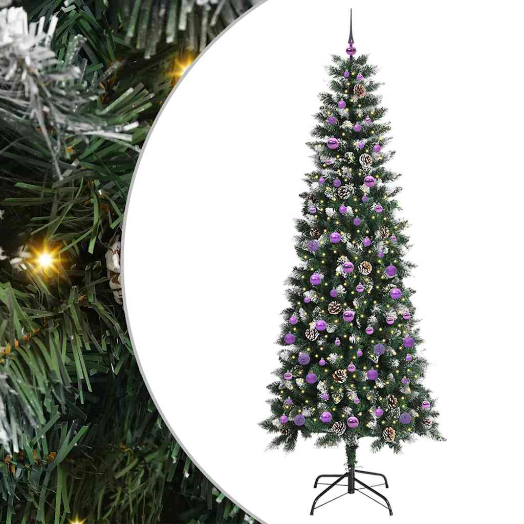 Kunstkerstboom met 300 LED Groen 240 cm PVC en Plastic en Staal is nu te koop bij PeponiXL, paradijselijk wonen!