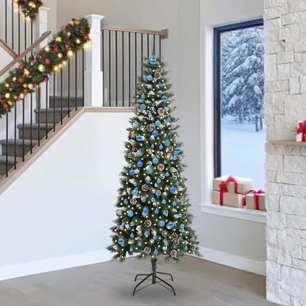 Kunstkerstboom met 300 LED Groen 240 cm PVC en Plastic en Staal is nu te koop bij PeponiXL, paradijselijk wonen!