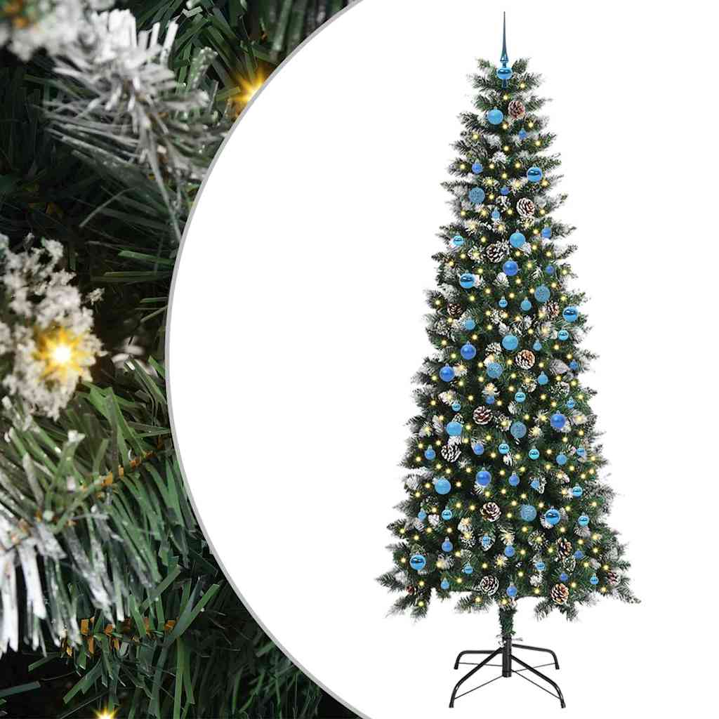 Kunstkerstboom met 300 LED Groen 240 cm PVC en Plastic en Staal is nu te koop bij PeponiXL, paradijselijk wonen!