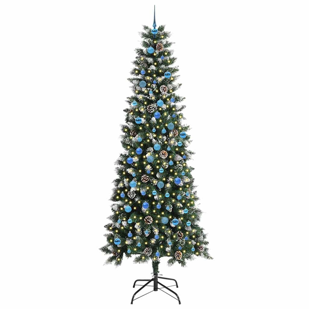 Kunstkerstboom met 300 LED Groen 240 cm PVC en Plastic en Staal is nu te koop bij PeponiXL, paradijselijk wonen!
