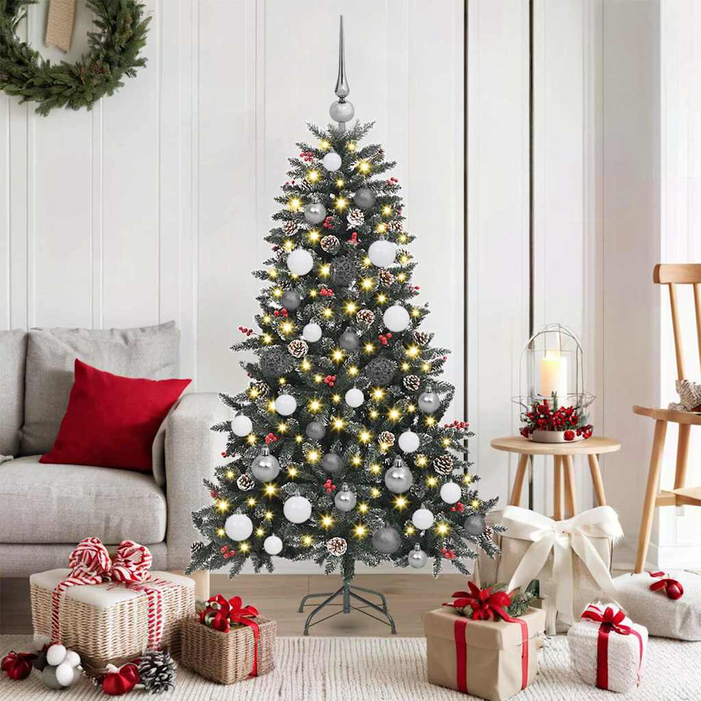 Kunstkerstboom met 150 LED Groen 150 cm PVC en Plastic en Staal is nu te koop bij PeponiXL, paradijselijk wonen!