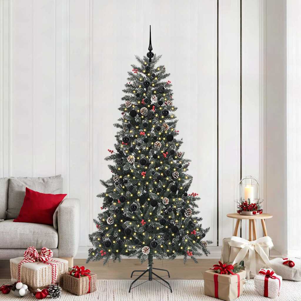 Kunstkerstboom met 300 LED Groen 210 cm PVC en Plastic en Staal is nu te koop bij PeponiXL, paradijselijk wonen!