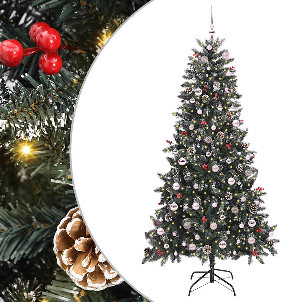 Kunstkerstboom met 300 LED Groen 210 cm PVC en Plastic en Staal is nu te koop bij PeponiXL, paradijselijk wonen!