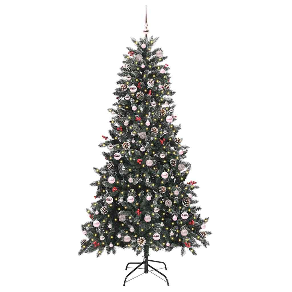 Kunstkerstboom met 300 LED Groen 210 cm PVC en Plastic en Staal is nu te koop bij PeponiXL, paradijselijk wonen!