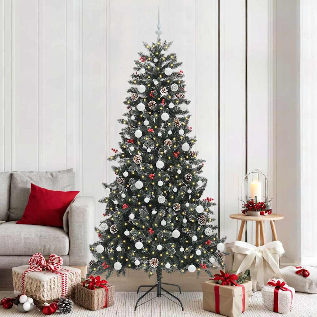 Kunstkerstboom met 300 LED Groen 210 cm PVC en Plastic en Staal is nu te koop bij PeponiXL, paradijselijk wonen!